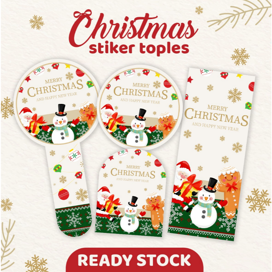 

READY STOCK SIAP KIRIM - STICKER TOPLES /STICKER LABEL KEMASAN EDISI NATAL /CHRISTMAS EDITION /STIKER BELT