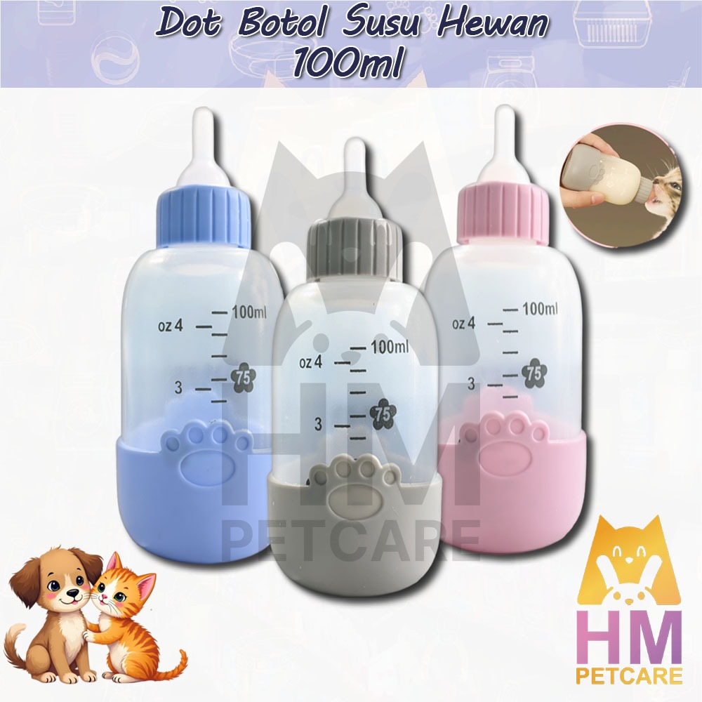 Botol Dot Karakter 100ml - Dot Susu Hewan 100ML Kucing Anjing Kelinci