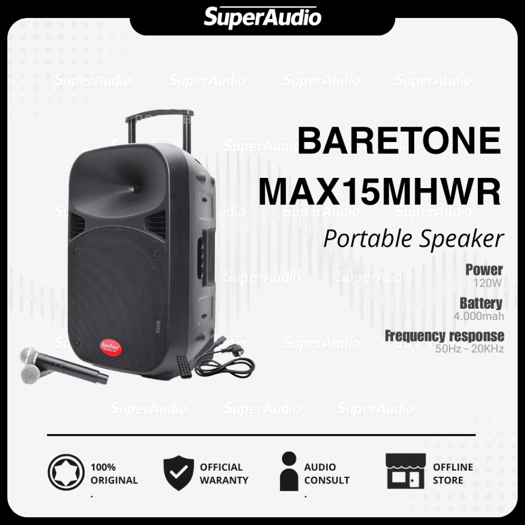 Bareton MAX15MHWR  Speaker Portable 15 Inch