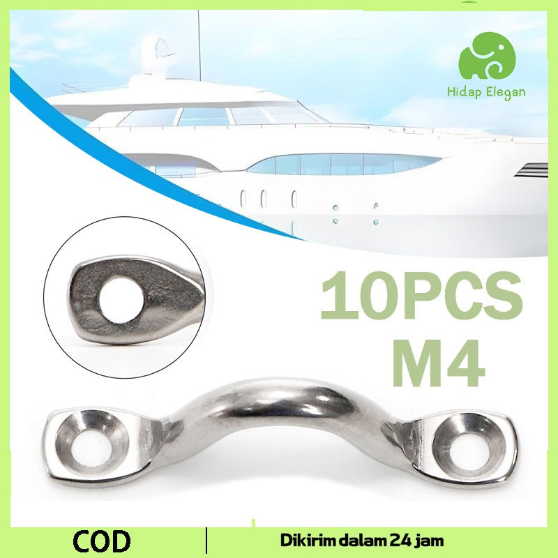 10pcs M4 Ceiling Hook 304 Stainless Steel Boat Pad Eye Strap Pad Eye Strap Untuk Dek Perahu Untuk De