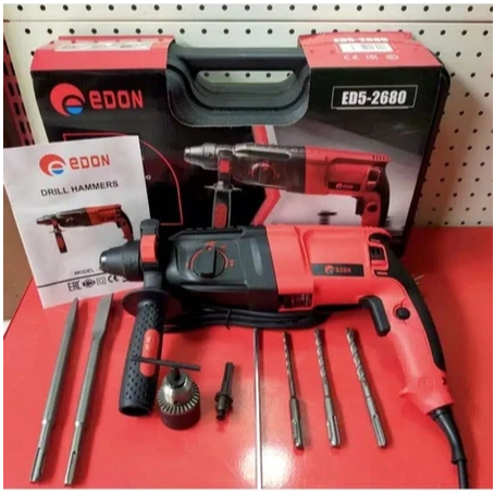 EDON ROTARY HAMMER DRILL 2-226 EDON ED5-2680 / MESIN BOR BOBOK BETON BESI KAYU BOR 3 FUNGSI / Bor Be