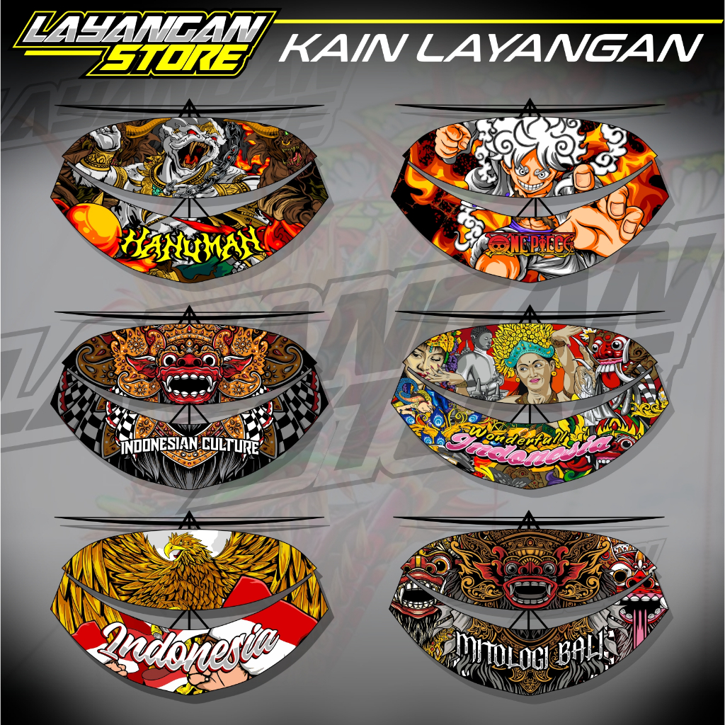 Kain Layang Layang Full Printing Bahan Parasut / Kain Layangan