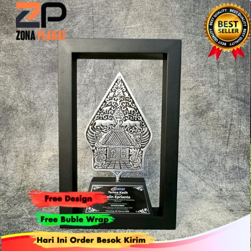 plakat wayang | wayang gunungan | plakat frame wayang | souvenir plakat | plakat 1 hari jadi