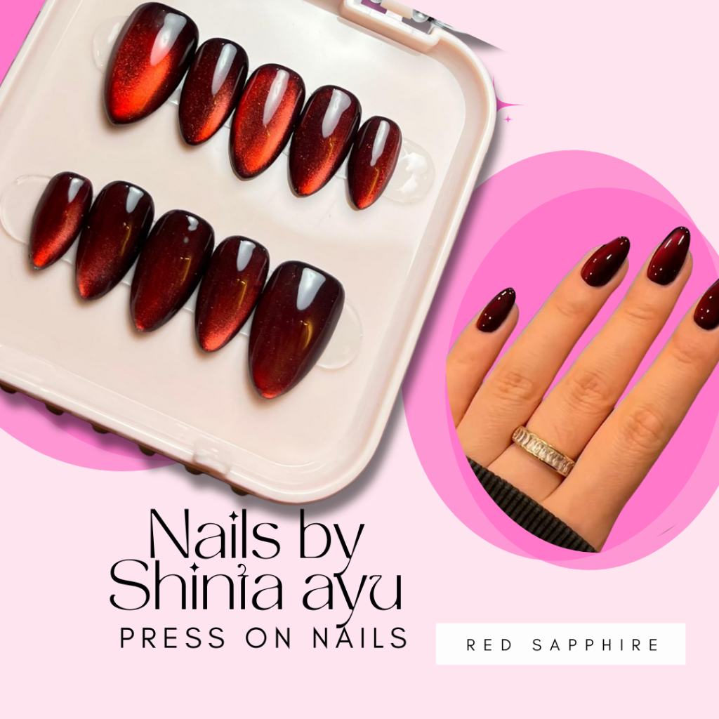 Press on nails Red Sapphire by shinta ayu