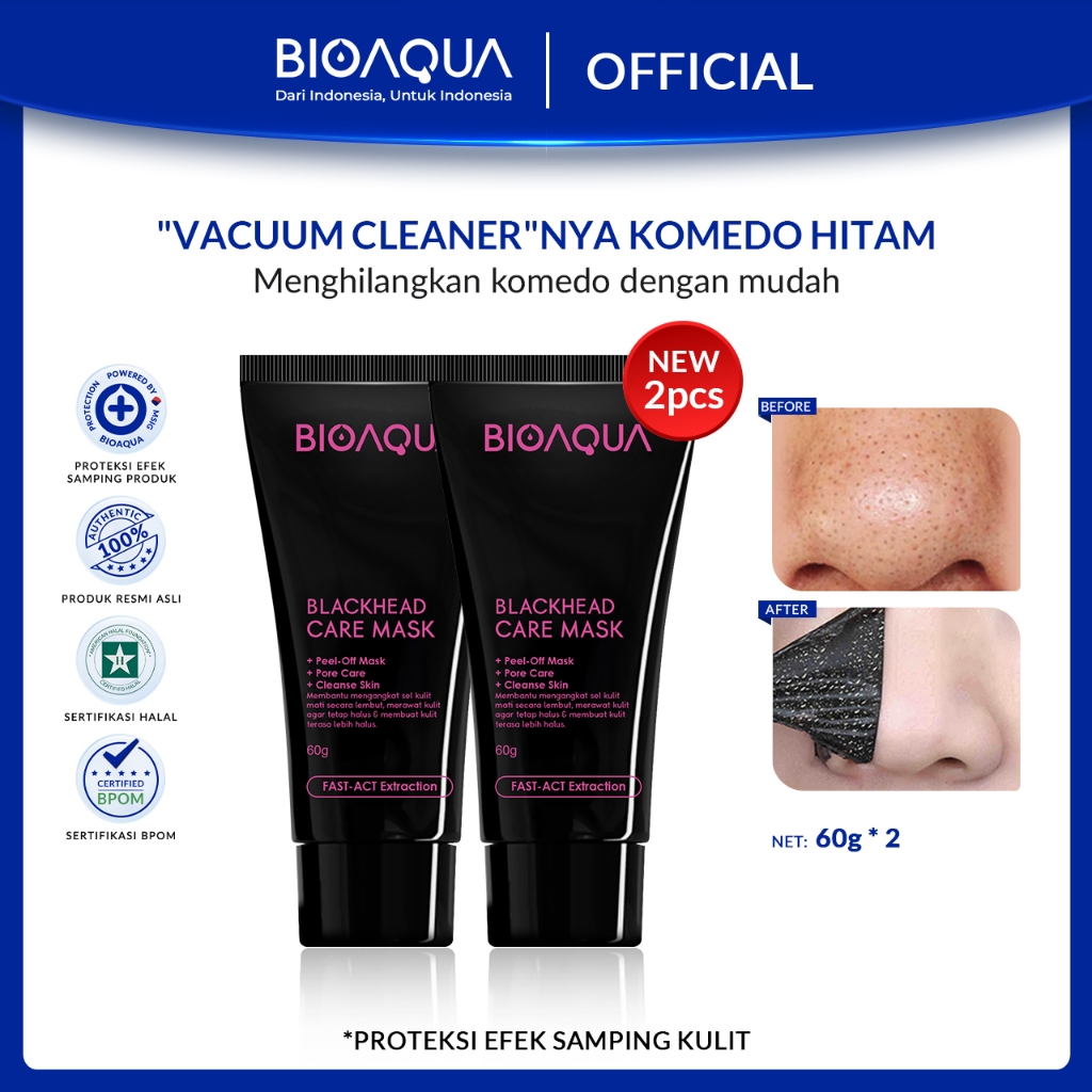 BIOAQUA Blackhead Remover Mask Peel Off Mask Masker Wajah 60g Hidung Pembersih Komedo Masker Komedo 