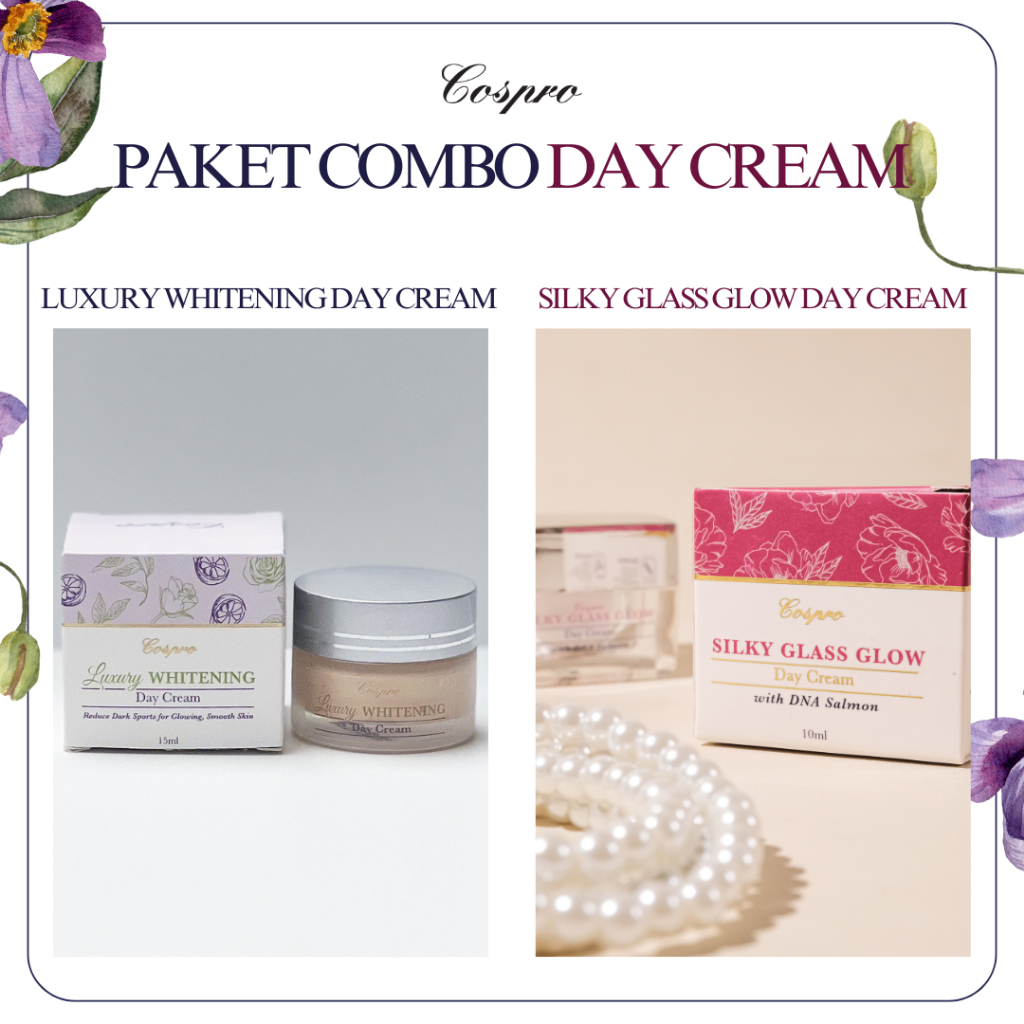 COSPRO COMBO 2 Day Cream  Silky Glass Glow & LUXURY Whitening  Suncreen Suncu