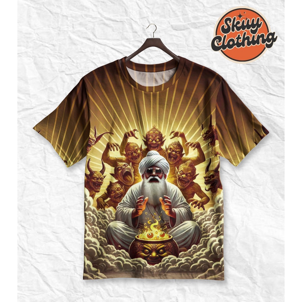 SKUY Kaos Fullprint Pria Wanita Motif Guru Misterius dan Setan Unik | SK-KSdevil