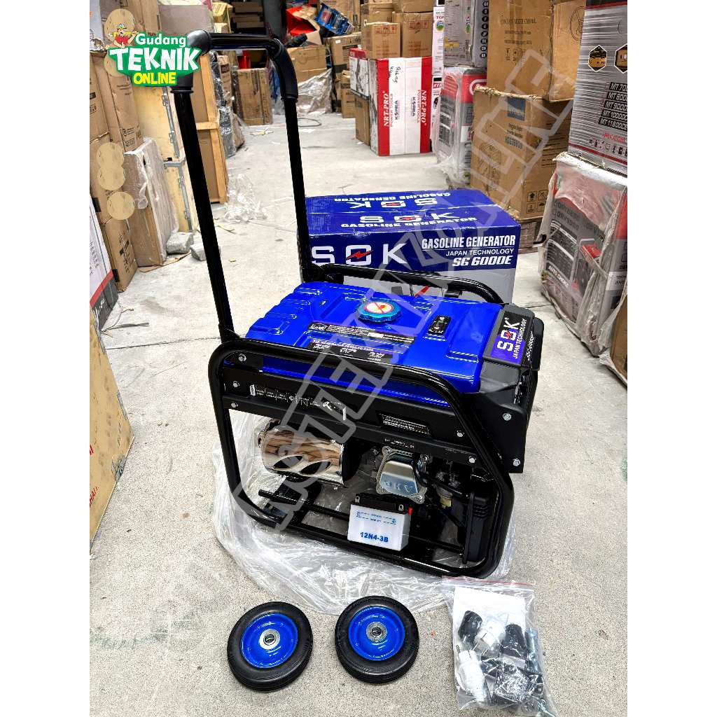 SOK Genset 3000W SOK SG-6000E Manual Starter Aki / Power Generator Listrik 3000 Watt Bensin 4 Tak Ru
