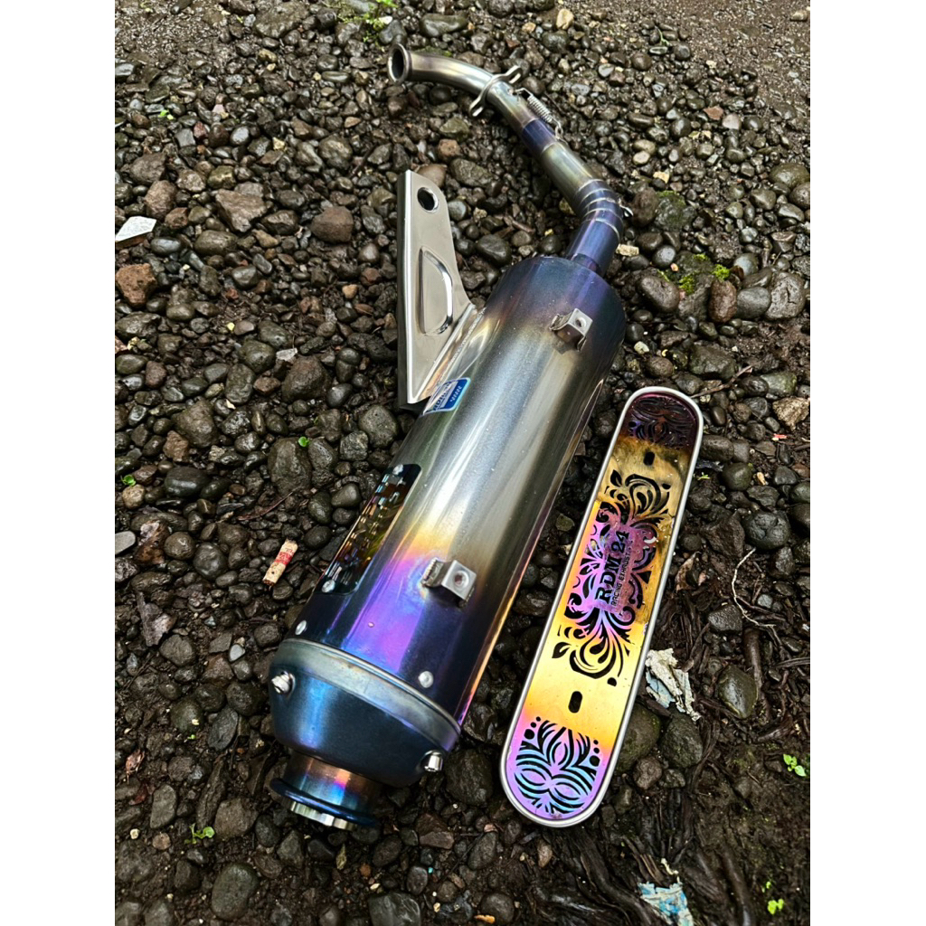 Knalpot Standar Racing Original RDM24 EXHAUST Finishing SANDBLUE  Inlet 38 PNP Mio Vario Beat Nmax P