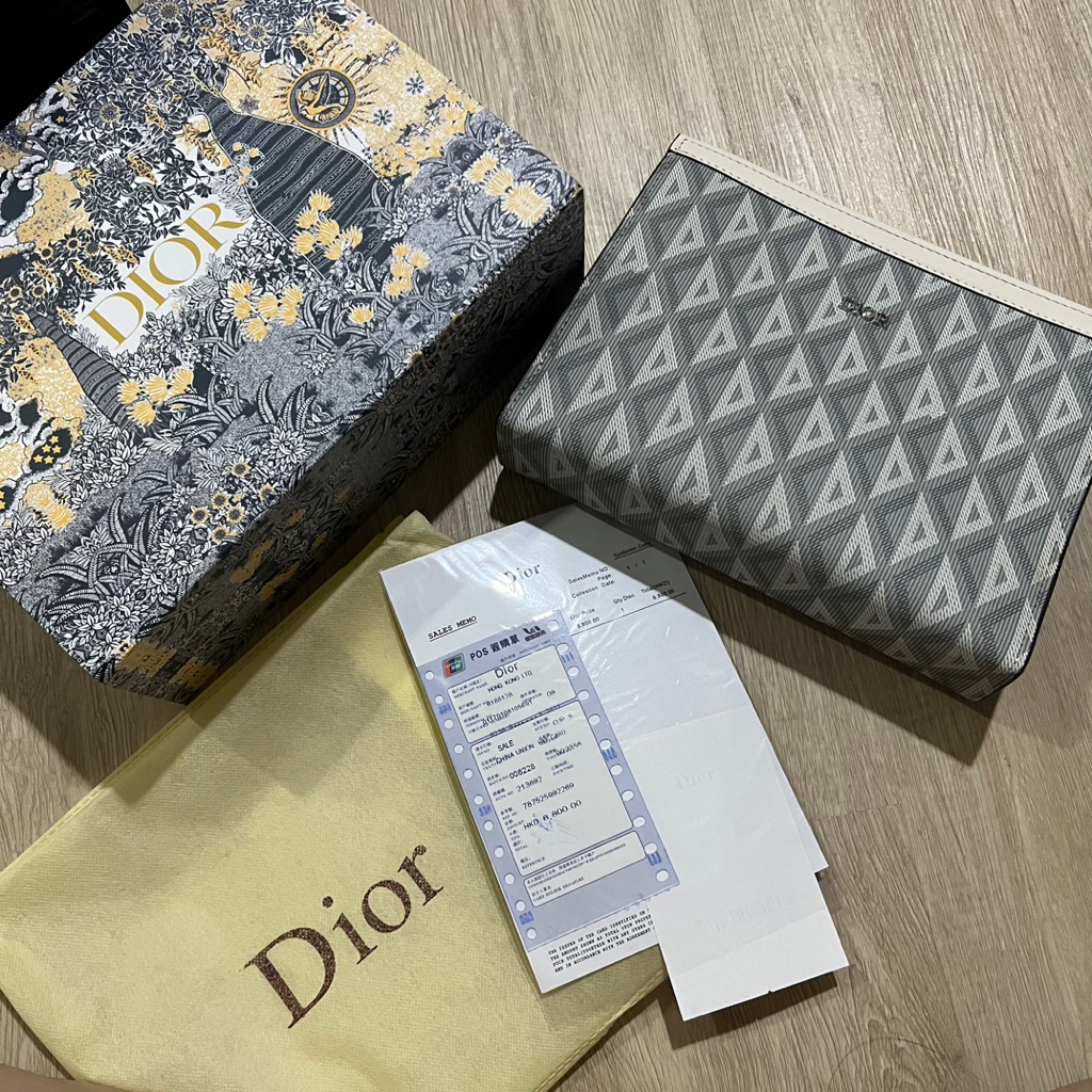 CLUTCH PRIA BRANDED PREMIUM MIRROR 1:1 DYOR DODOR NEW BNIB WARNA PUTIH ABU