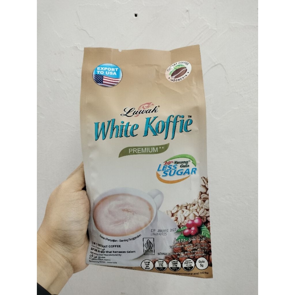 

Kopi Luwak White Koffie Less Sugar Bag 9x19gr