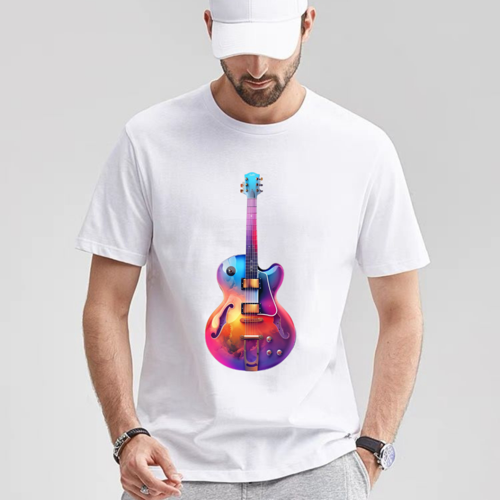 Kaos 3D Unisex Premium Cotton 24S Motif Gitar Abstrak berbagai ukuran terlaris/Kaos Pria Terrmurah