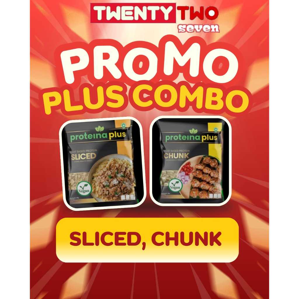

Promo Combo Proteina Plus 100g Vegan Protein Nabati Halal ( Sliced , Chunk )