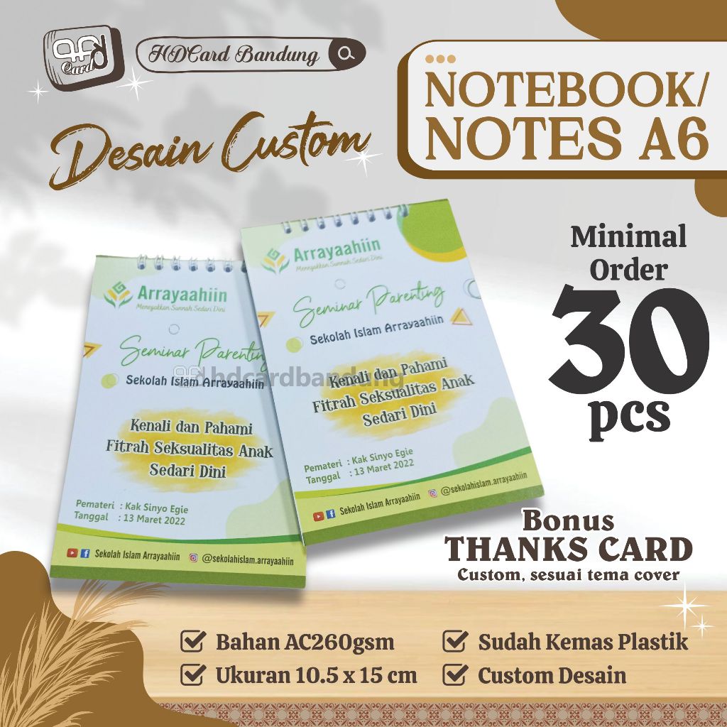 [A6] Notes A6 Souvenir Notebook Custom Suvenir Murah Unik Lucu