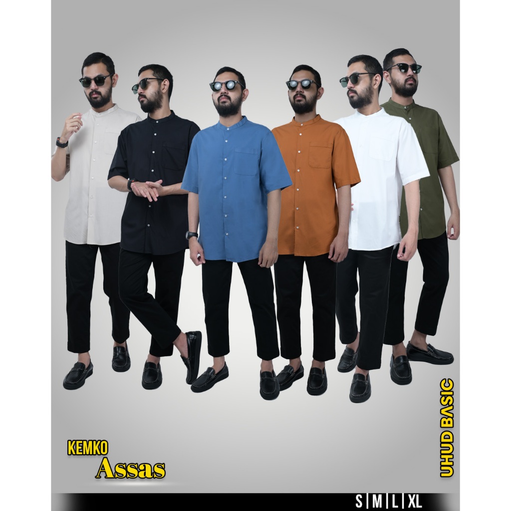 Uhud Basic - Baju Kemeja Koko Kemko Asas Bahan Katun