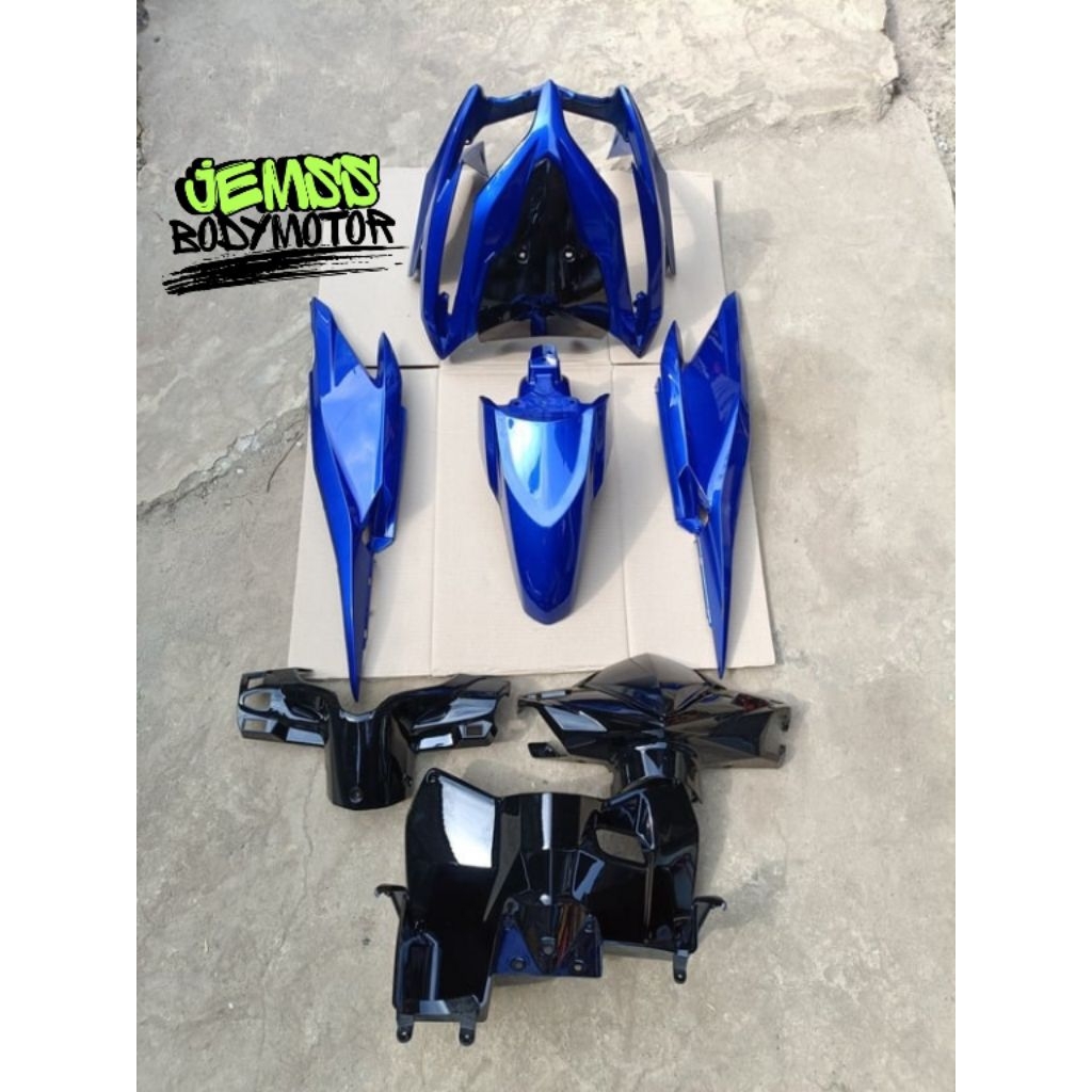 Cover body full halus motor Vario 125 techno / KZR warna biru candy