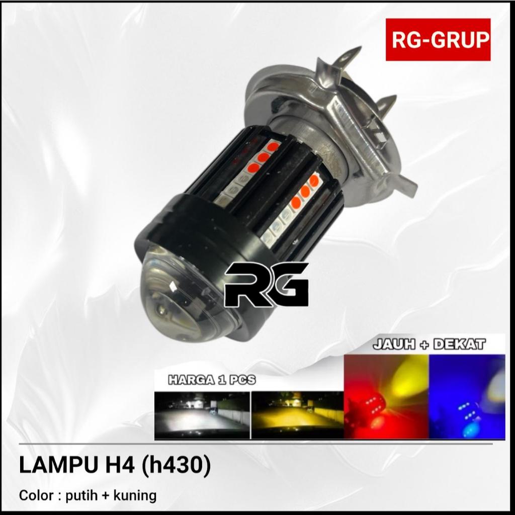 original Lampu Utama Motor Laser H4 Alien Led 2 Warna 20 Watt Putih Kuning ac dc