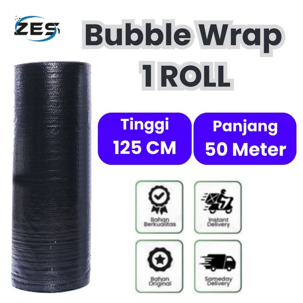 

Bubble Wrap Hitam 125cm x 50m Full 1 Roll Murah