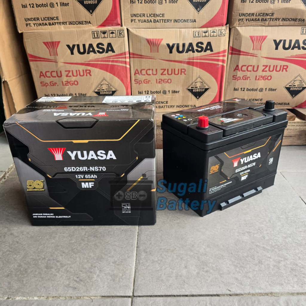 Aki Mobil Mitsubishi kuda, Fuso Truk Truck YUASA NS70 MF Aki Kering 65Ah ORIGINAL YUASA
