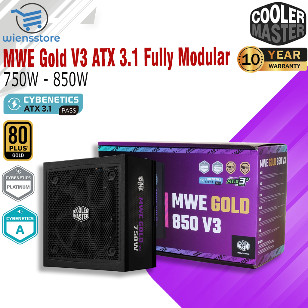Cooler Master MWE Gold V3 ATX 3.1 750W – 850W 80 Plus Gold Full Modular | PSU 750W – 850W 80+ Gold