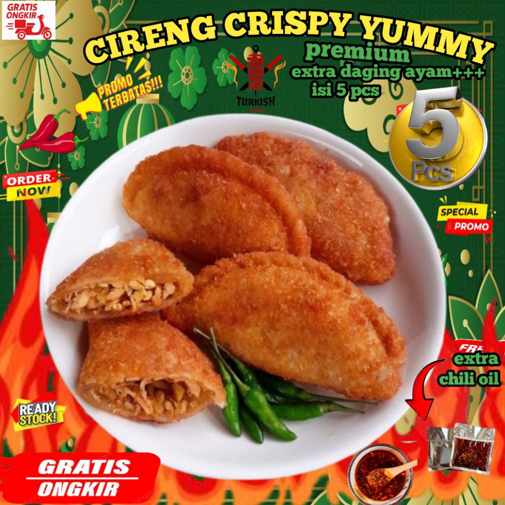 

CIRENG CRISPY YUMMY PREMIUM ISI AYAM SUWIR FULL DAGING COCOK UNTUK DIMAKAN BERSAMA KELUARGA/ PASANGAN/ TEMAN DENGAN ISIAN AYAM YG MELIMPAH
