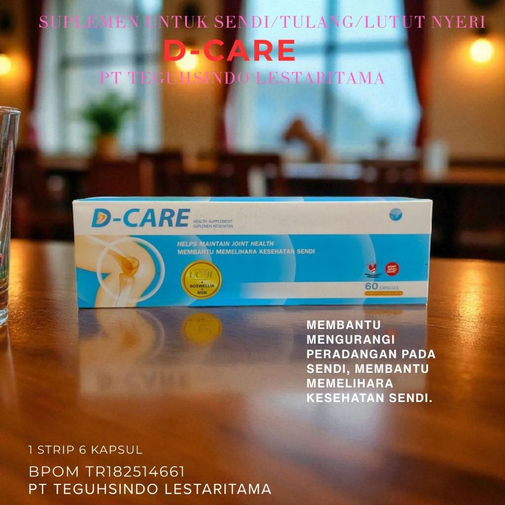 1 strip D-Care suplemen untuk sendi/lutut/tulang/nyeri