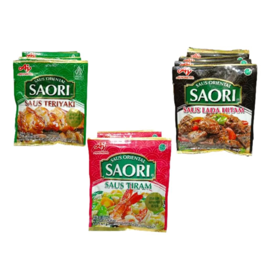 

Saori Saus Tiram Saori Saus Teriyaki Saori Saus Lada Hitam Renceng (10pcs)