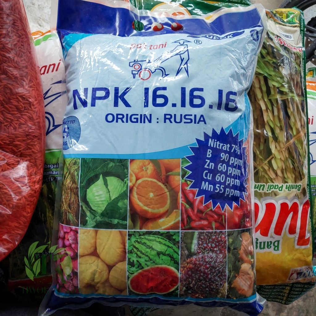 Pupuk NPK 16-16-16 Pak Tani 5 Kg Granular Majemuk Untuk Semua Tanaman Padi Jagung Sayur Buah