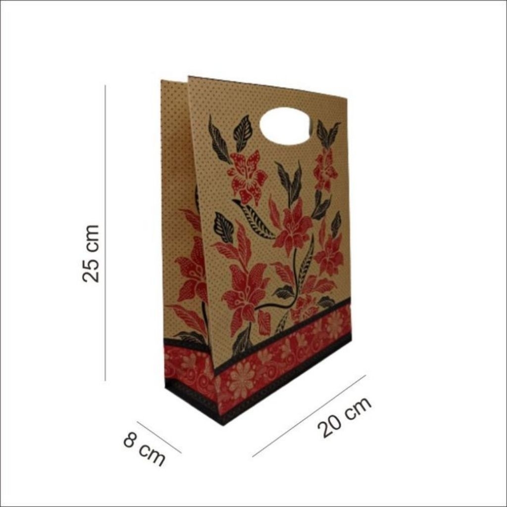 

Goodie Bag Kraft Plong Batik By Okey 20x8x25