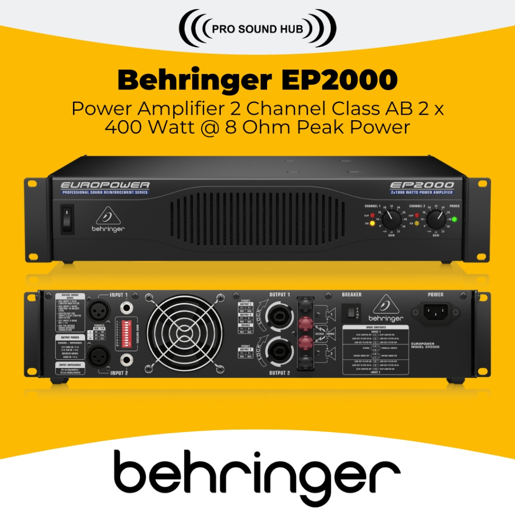 Behringer EP2000 Power Amplifier 2 Channel 2000 Watt Amply Ampli EP-2000 EP 2000