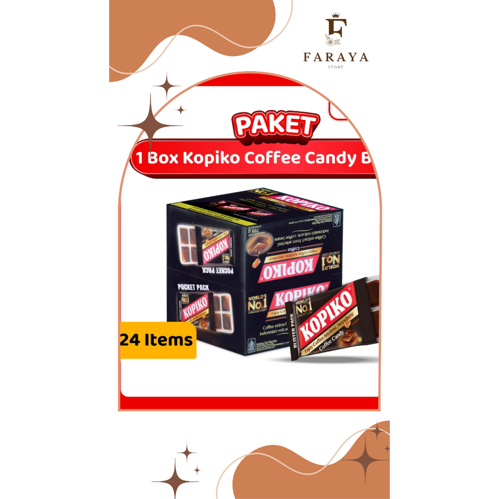 

Paket 1 BOX Permen Kopiko Coffee Candy Blister