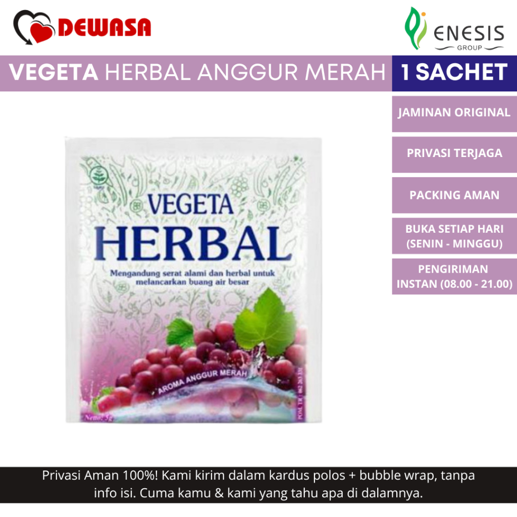 VEGETA Herbal Minuman Serat Rasa Anggur Merah - 1 Sachet