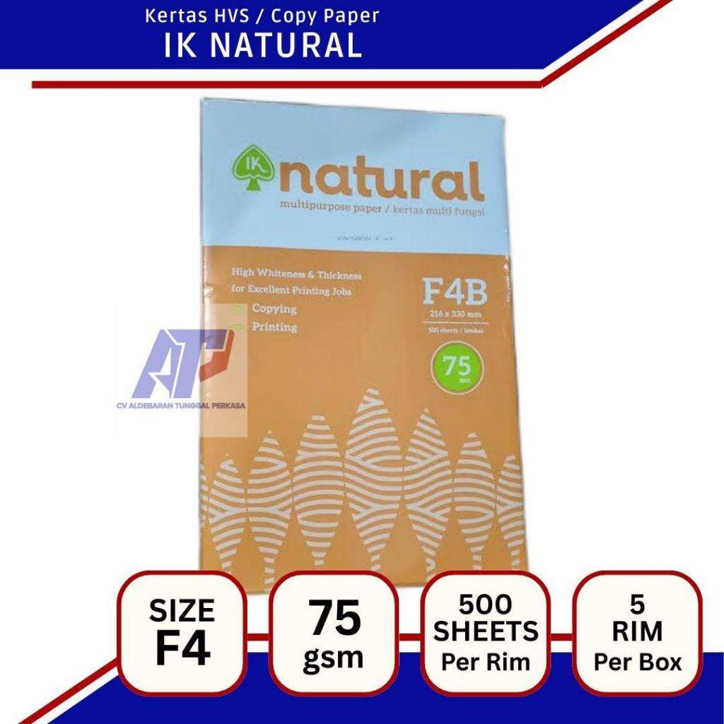 

Kertas HVS F4/F4B NATURAL 75 gsm 1 Rim (500 Lembar) Copy Paper Print Copier Fotocopy