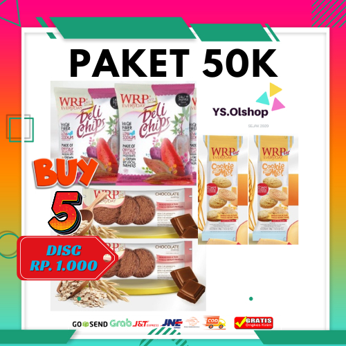 

WRP Paket hemat Bundle Snack isi 6 Pcs Cookis Edam 30 Gr, Cookies coklat 30 Gr & Delichips 40 Gr