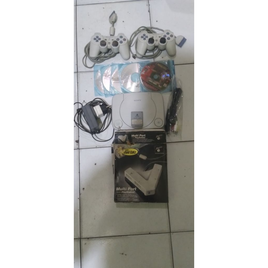 ps1 slim lengkap stik original dan multitap