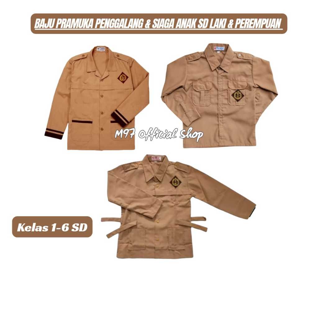 Seragam Sekolah SD Baju Sekolah Seragam Pramuka Penggalang Perempuan Baju Pramuka Siaga Anak SD Cewe