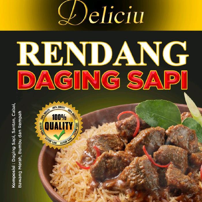 

Deliciu Rendang Sapi lauk siap saji instan tahan lama di suhu ruang tanpa pengawet Makanan