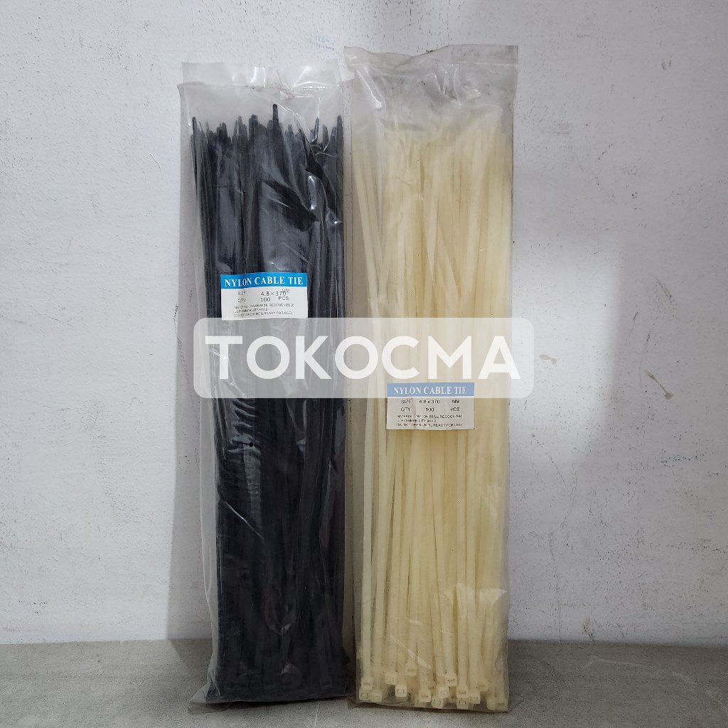 

Cable Tie / Kabel Ties isi 100bh 4,8x370mm Putih&Hitam Sunfree/Powell