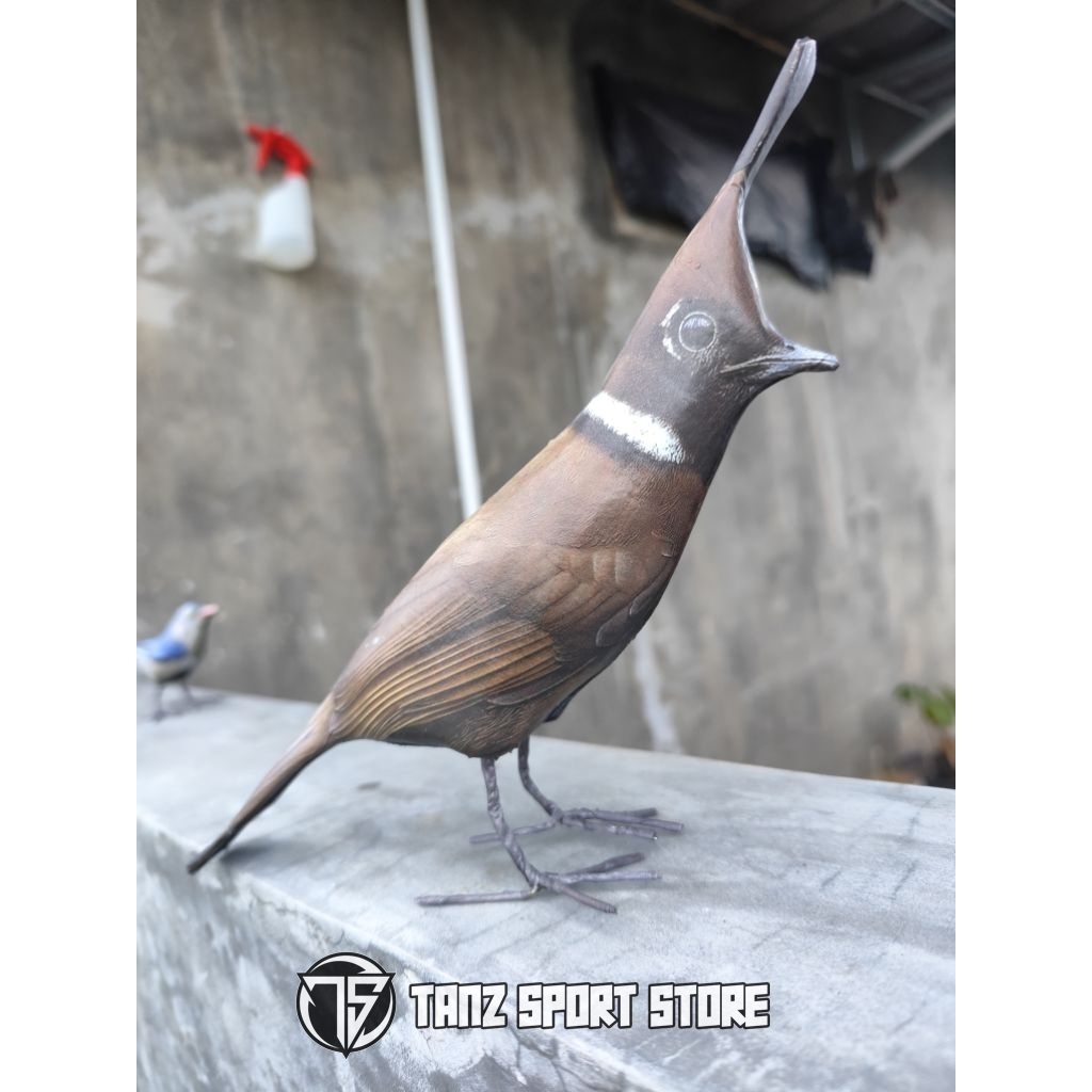 Patung jontrot burung cililin coklat / boneka dekoy manuk cililin