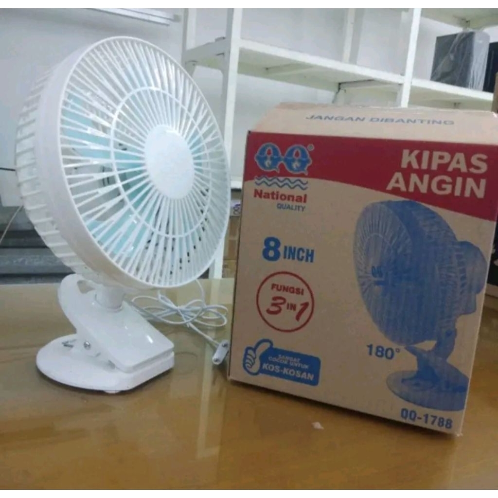Kipas Angin Jepit QQ 8inc Clip Fan QQ1788 3in1 Kipas National Quality