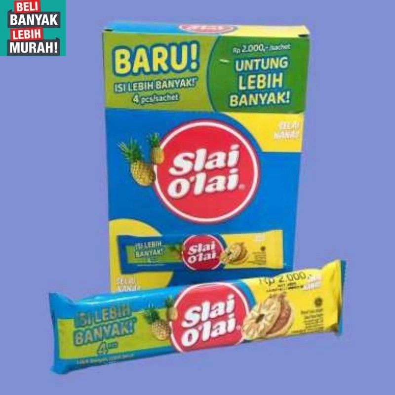 

ROMA SLAI OLAI PINEAPPLE BOX ISI 10 SACHET ( BELI BANYAK LEBIH MURAH )