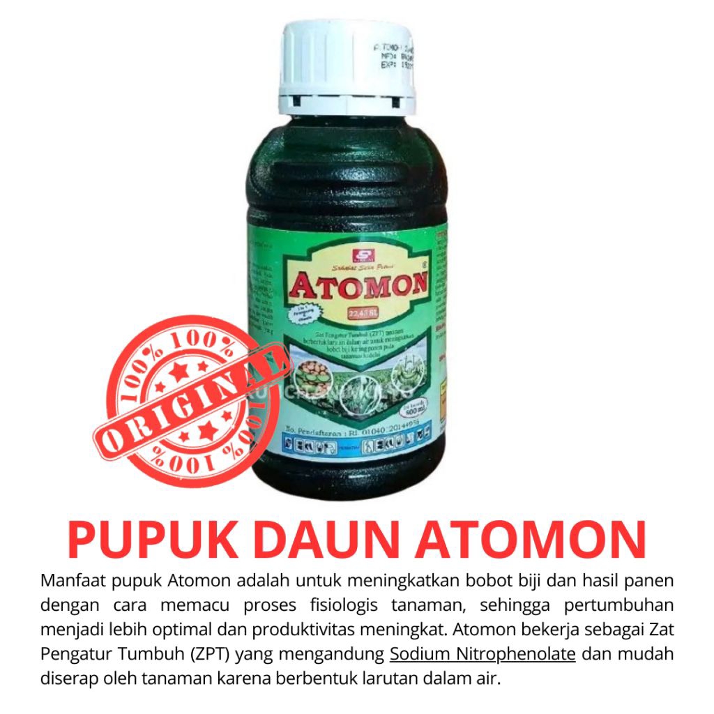 ATOMON Pupuk Daun Plus ZPT Dari Santani Kemasan 500 Ml