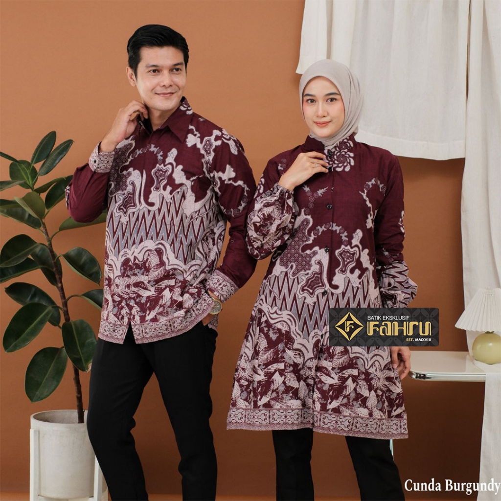 FAHRUBATIK - Motif CUNDA - Batik Model TUNIK OP PUFF Blus Kebaya Kutubaru Kemeja dan Hem Batik - Bat