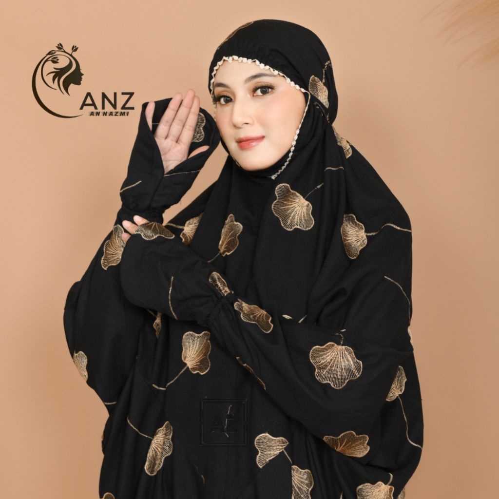 An-Nazmi Mukena Terusan Dewasa Bordir Bilqis Mukna Traveling Mukna Lajuran
