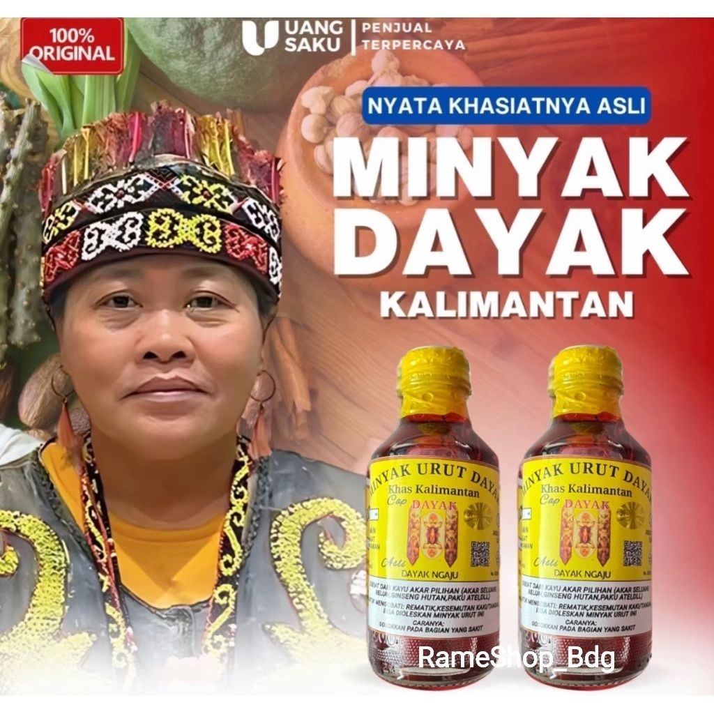 Minyak Urut Dayak 100% Original | Minyak Urut | Minyak Urut Dayak | Gratis Gelang Kaukah