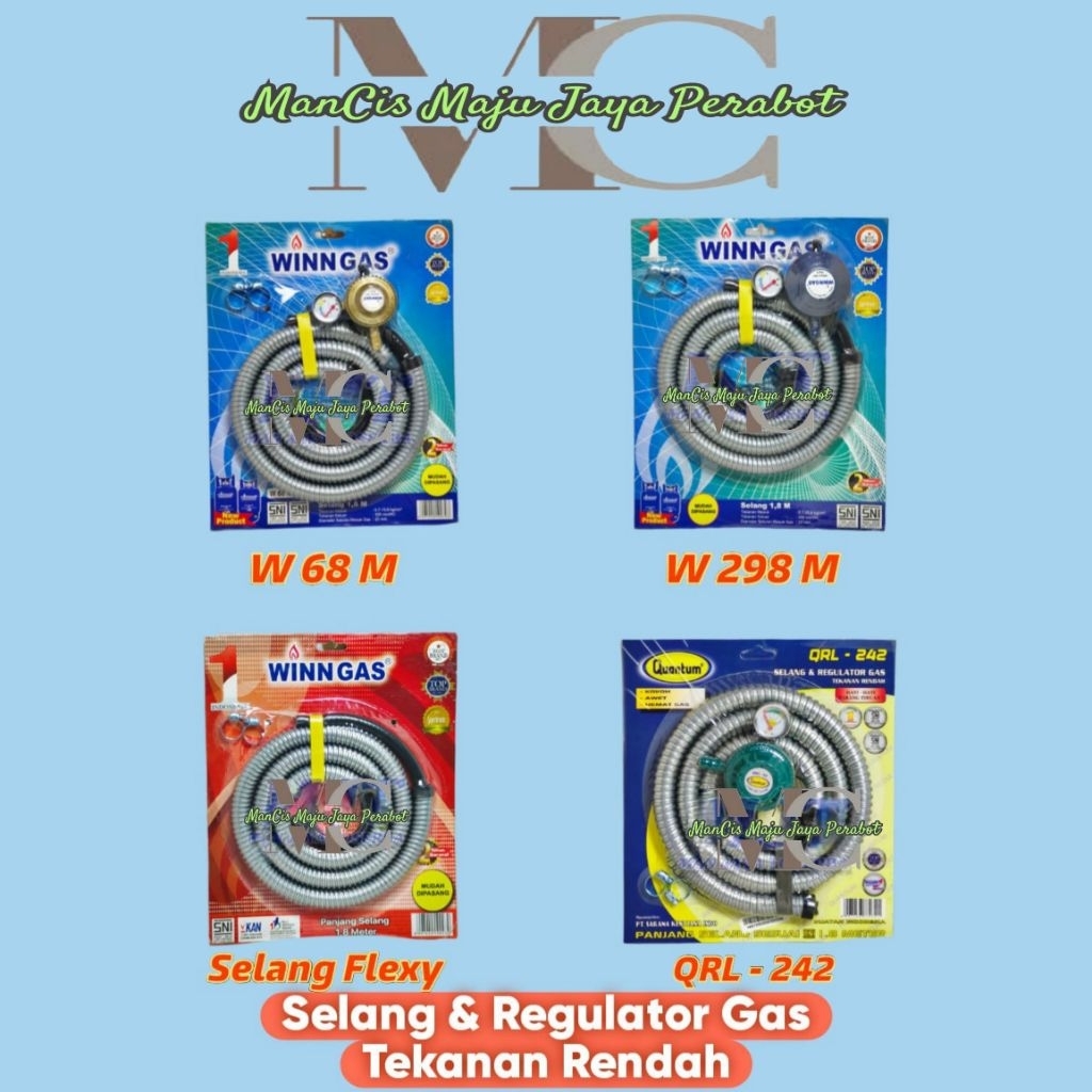 selang paket regulator Winn Gas W 68 M W 298 M regulator set tekanan rendah