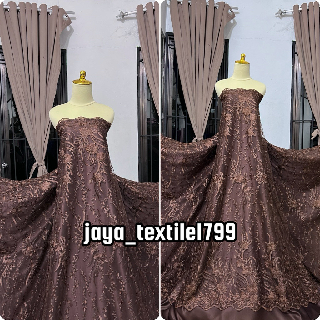 kain tile bordiran tebal/ Kain tile bahan brokat kebaya / Brokat kebaya halus dan termurah