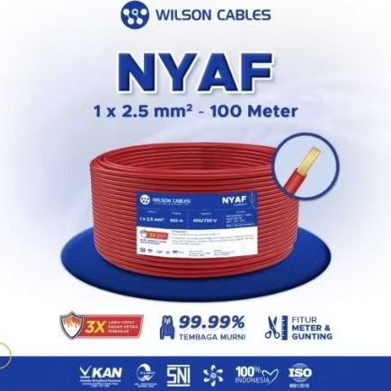 Kabel Wilson NYAF 3MM X 1M Serabut Tembaga