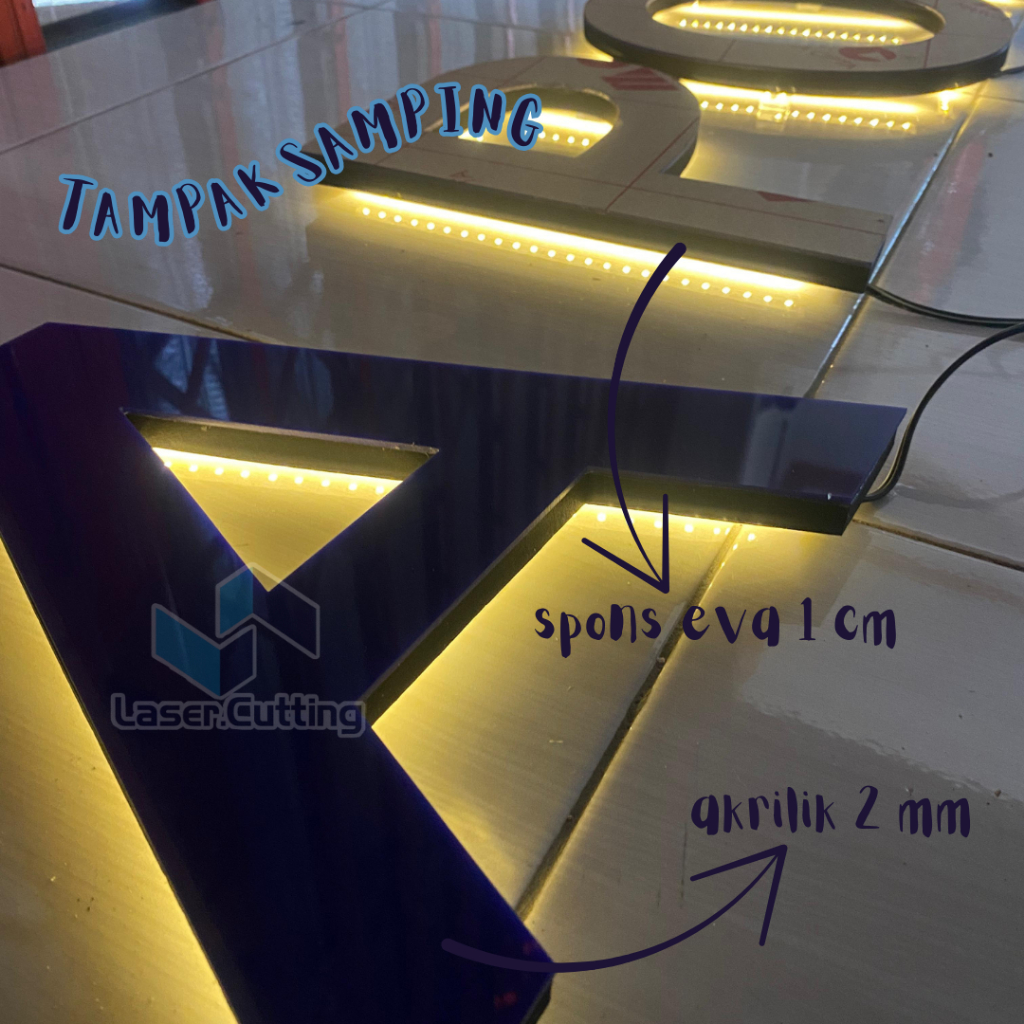 LETTER AKRILIK BACKLIGHT / LETTER AKRILIK BACKLIGHT CUSTOM / LETTER AKRILIK BACKLIGHT HURUF TIMBUL/H