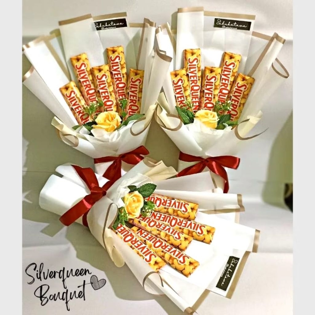 

buket Silverqueen 25gram/ buket coklat Silverqueen/ buket wisuda/ buket valentine/ buket ulang tahun/ buket anniversary